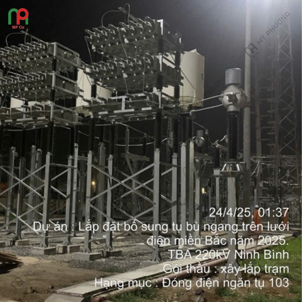 Dự Án Đóng Điện Giàn Tụ Bù 110KV, 50MVAR Tại Trạm Biến Áp 220KV Ninh Bình | Mỹ Phương 01