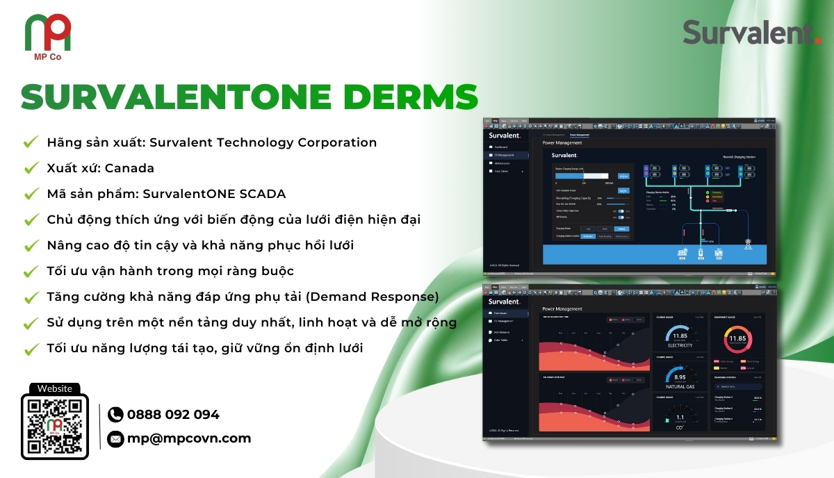 SurvalentONE DERMS mang đến giải pháp toàn diện giúp tối ưu hiệu suất các nguồn năng lượng phân tán (DER) và tích hợp mượt mà với ADMS, tạo nên một hệ thống vận hành lưới điện thông minh, linh hoạt và hiệu quả.
