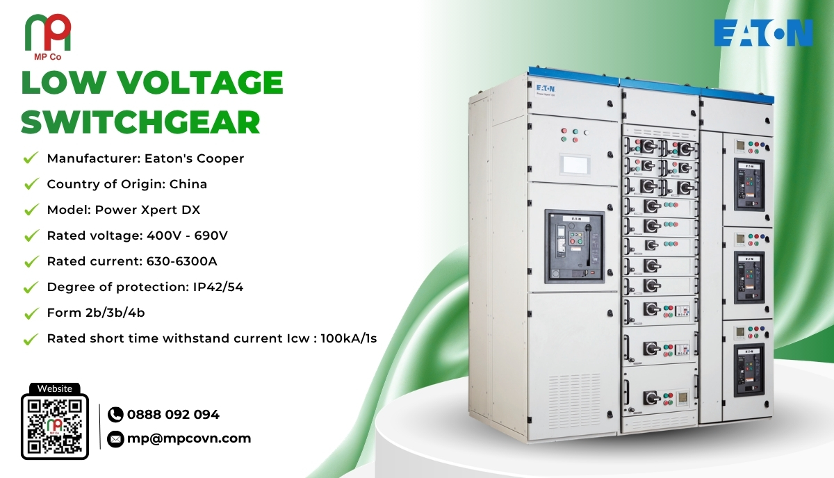 Low-voltage switchgear is designed for stable operation in high-load systems requiring high performance. The product supports a rated current range from 630A to 6300A.