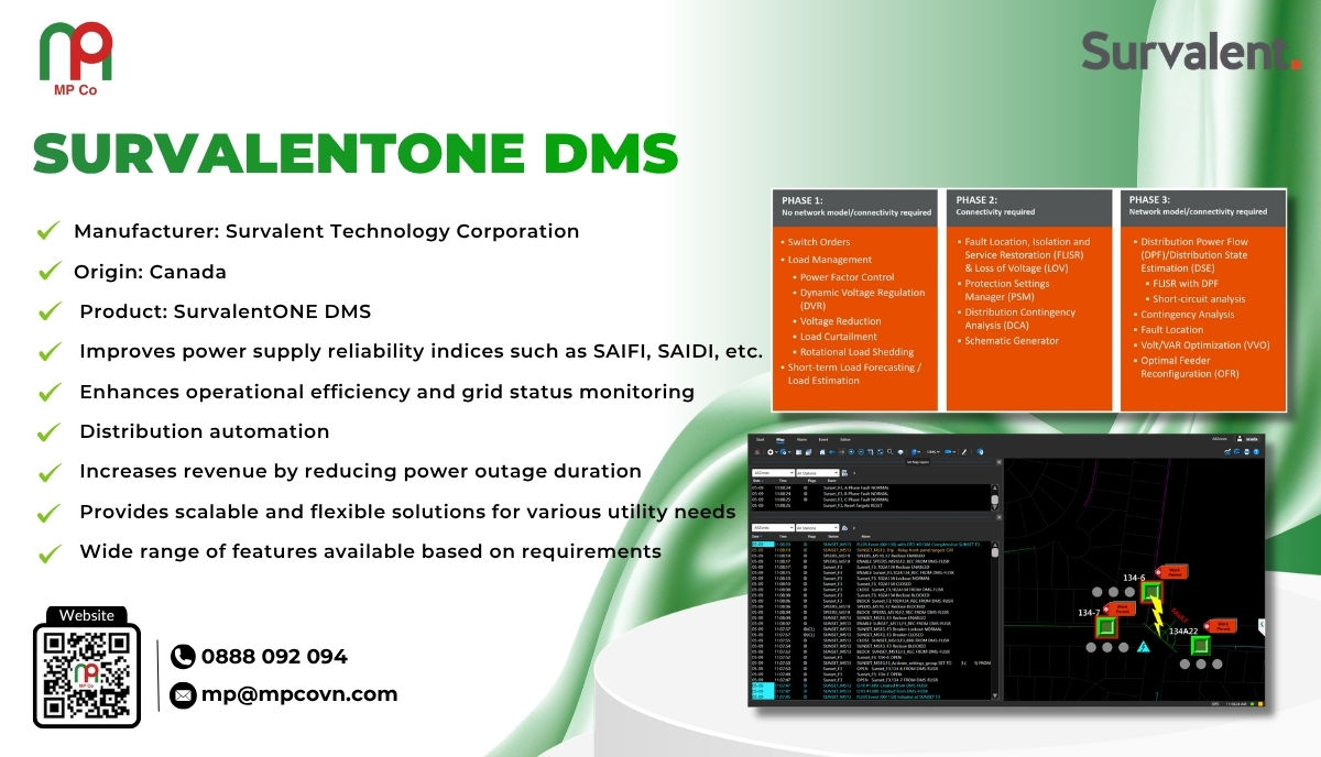 SurvalentONE DMS (Distribution Management System) is a distribution grid management software solution featuring advanced functions that support operators in making flexible, rapid, and accurate decisions.