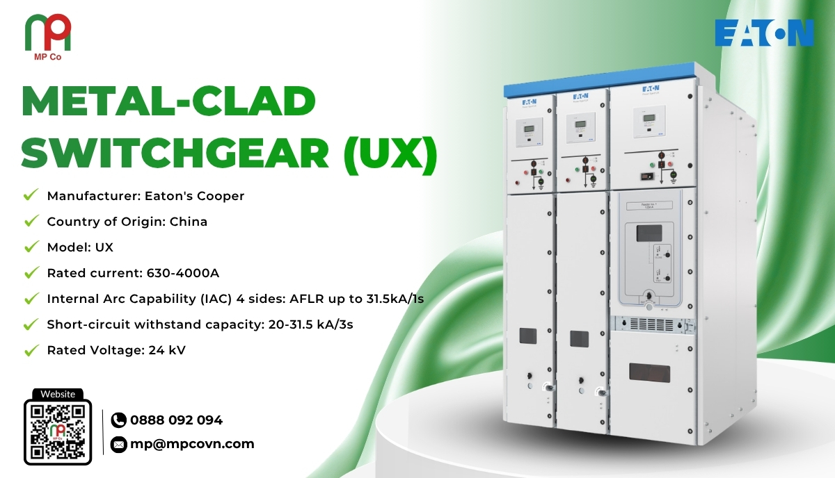 The Medium Voltage Switchgear (UX) manufactured by Eaton’s Cooper – currently distributed by My Phuong Trading Co., Ltd (MP Co) – is the ideal equipment to fully meet these rigorous demands.