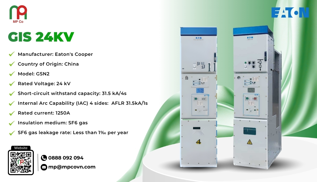 The 24kV GIS manufactured by Eaton’s Cooper (China) is an advanced switching solution utilizing SF6 gas insulation, specifically designed for 24kV intermediate switching stations.