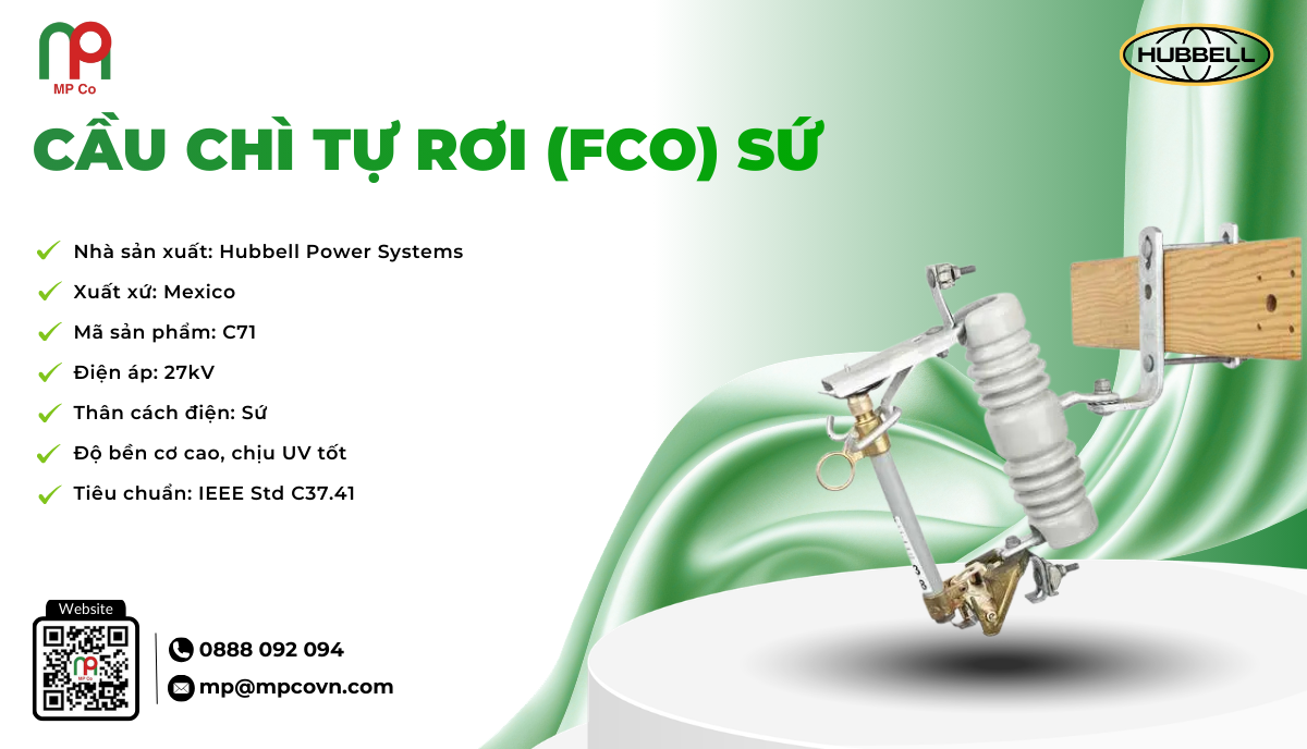 Cầu chì tự rơi FCO sứ Hubbell