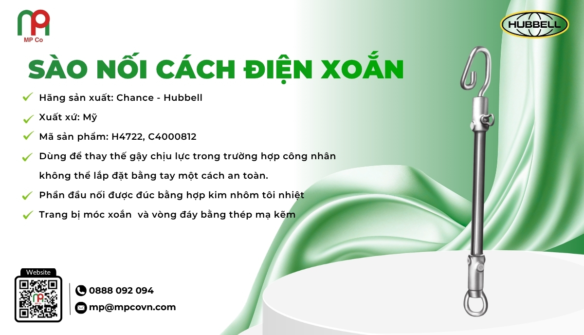 <em>Thông số kỹ thuật ấn tượng của Sào nối cách điện xoắn </em>