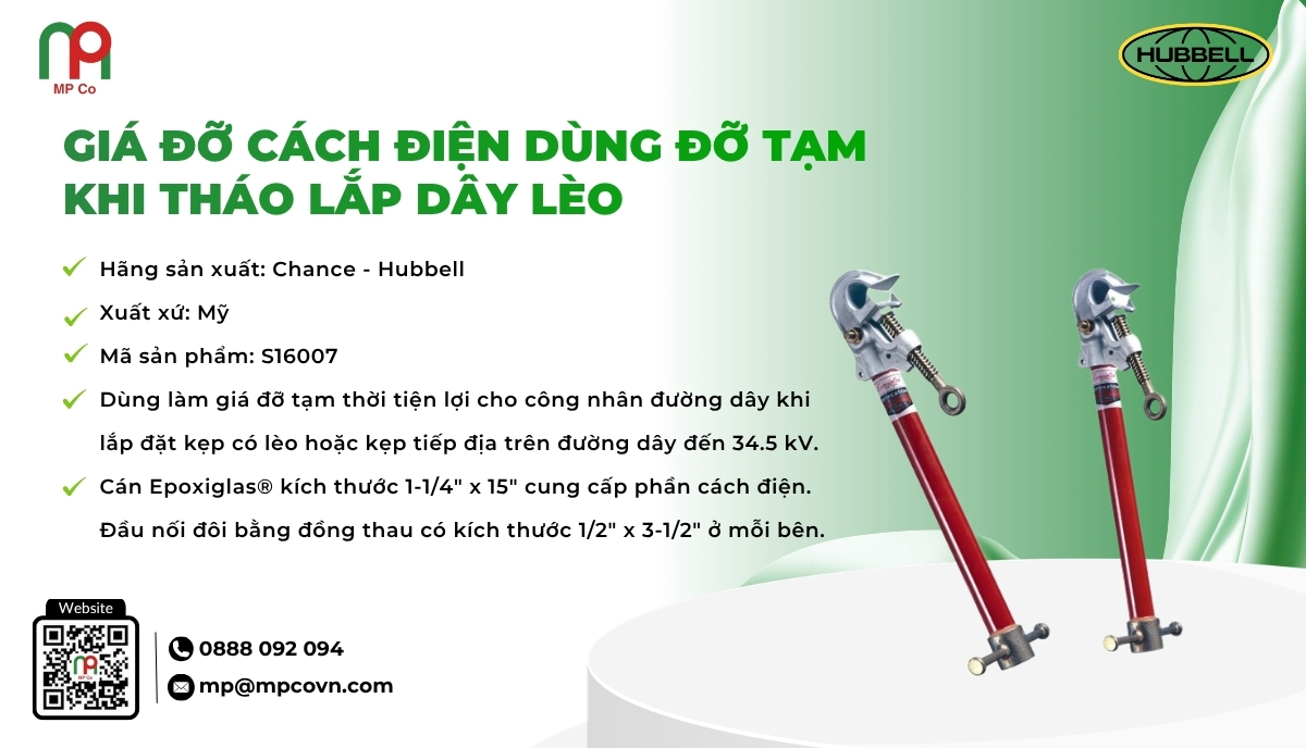 <em>Thông số kỹ thuật ấn tượng của Giá đỡ cách điện dùng đỡ tạm khi tháo lắp dây lèo </em>