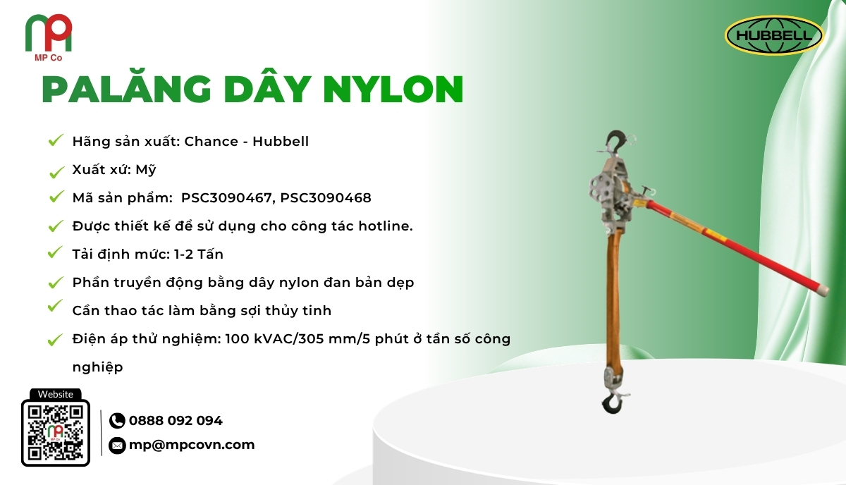 <em>Thông số kỹ thuật ấn tượng của Palăng dây nylon </em>
