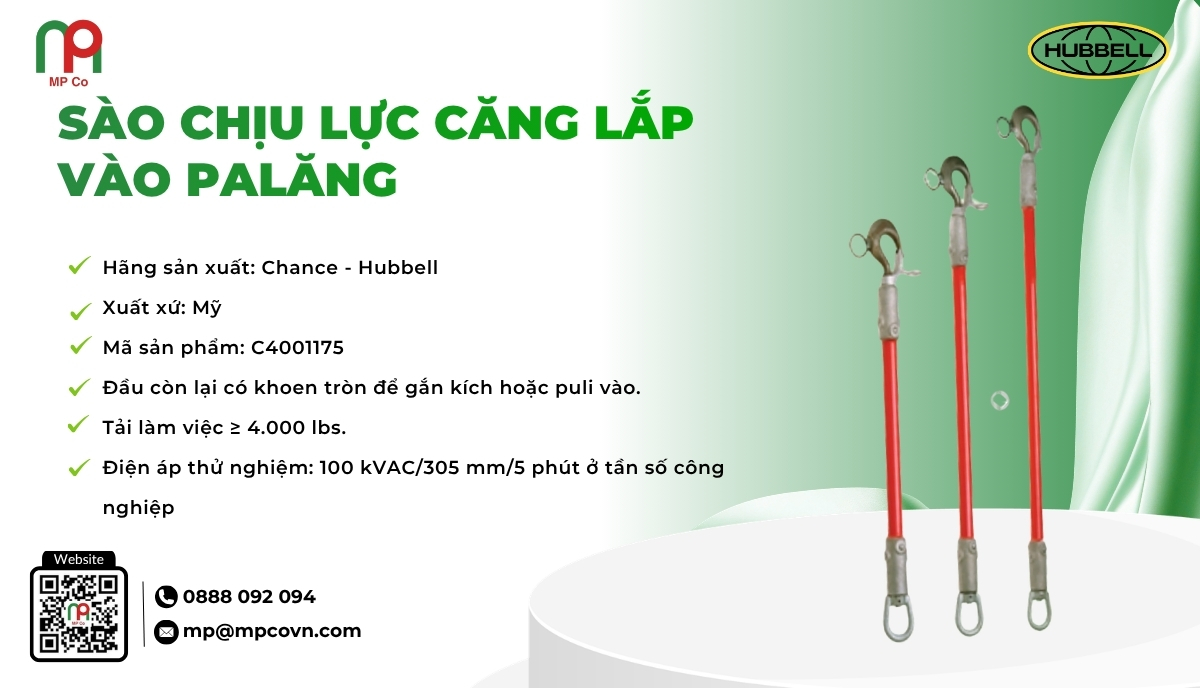 <em>Thông số kỹ thuật ấn tượng của Sào chịu lực căng lắp vào palăng </em>