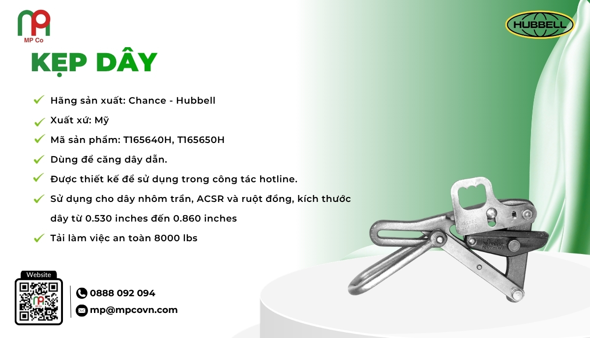 <em>Thông số kỹ thuật ấn tượng của Kẹp dây</em>